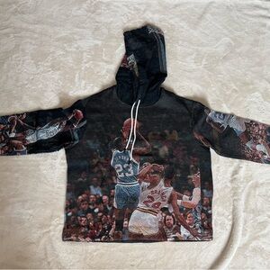 Vintage Michael Jordan Tapestry Design AOP Sweater Hoodie Sz UNC 2XL Brand New!